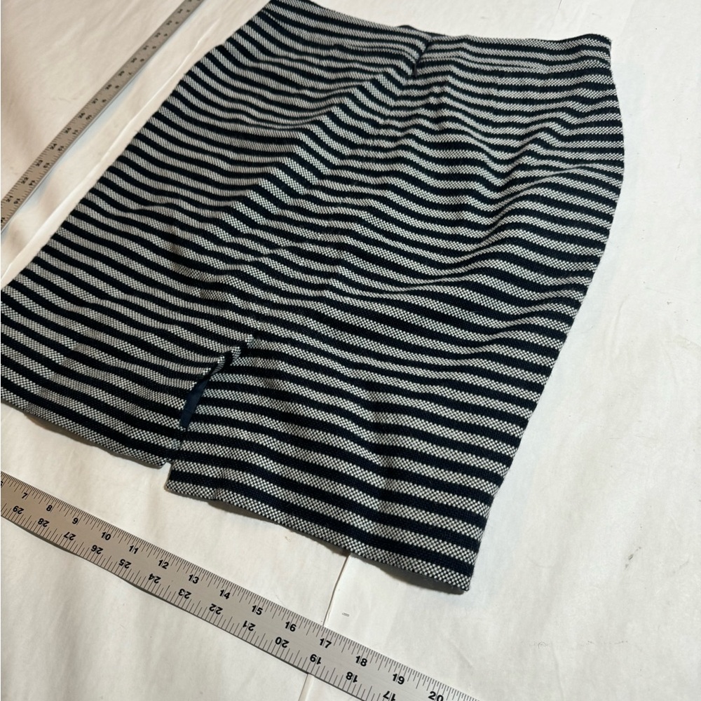 J Crew blue and white striped skirt.